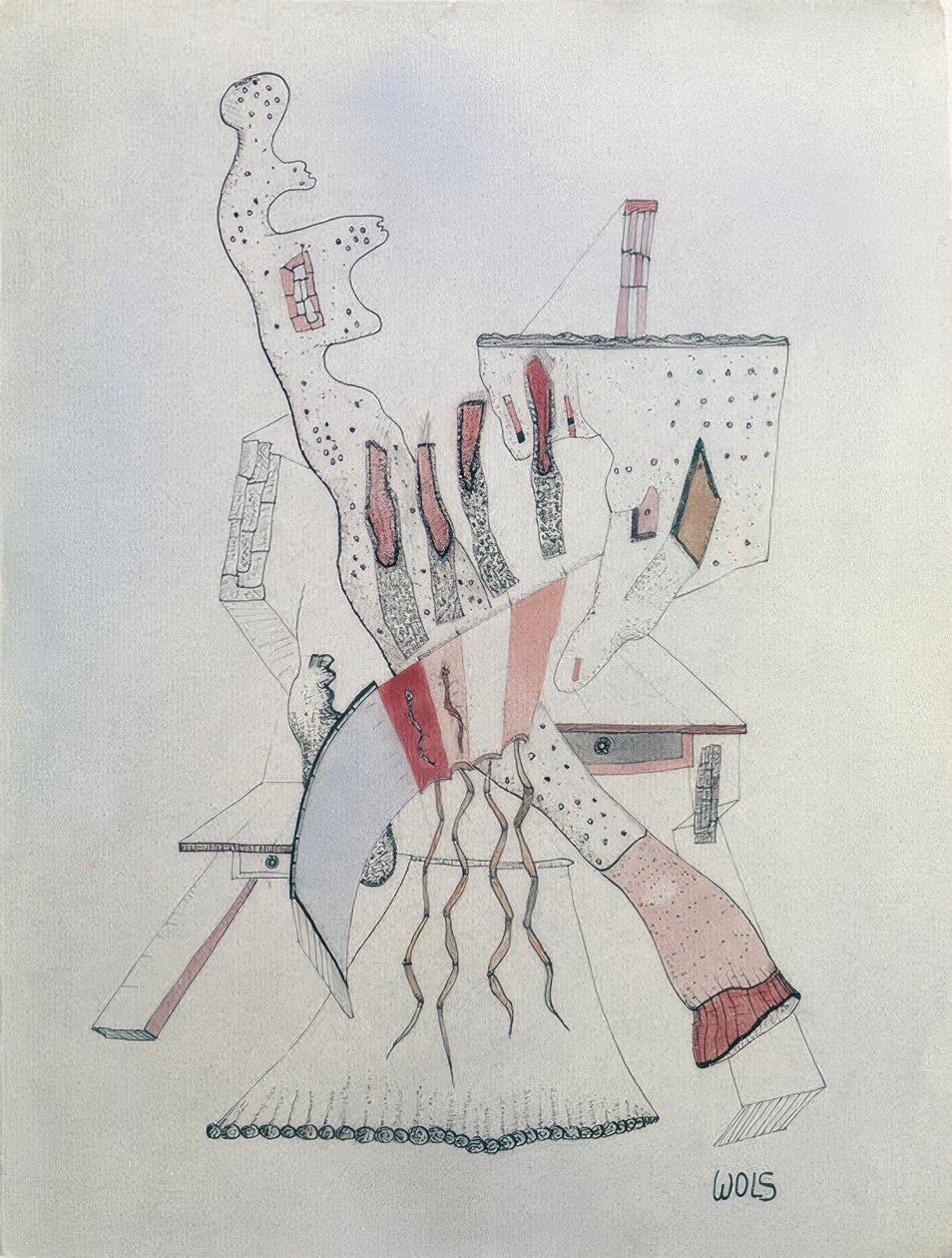 Character Leaning on Two Tables by Wols