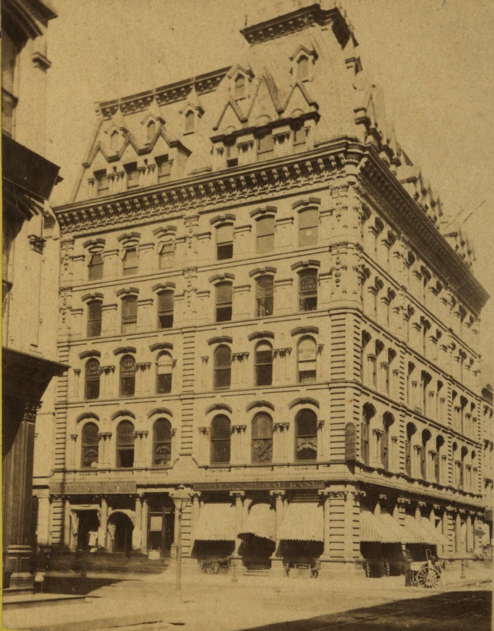 Singer Sewing Machine Company Building. Fifth Street (Broadway) and Locust Street. Built in the Early 1870s by Woodward Stereoscopic Company