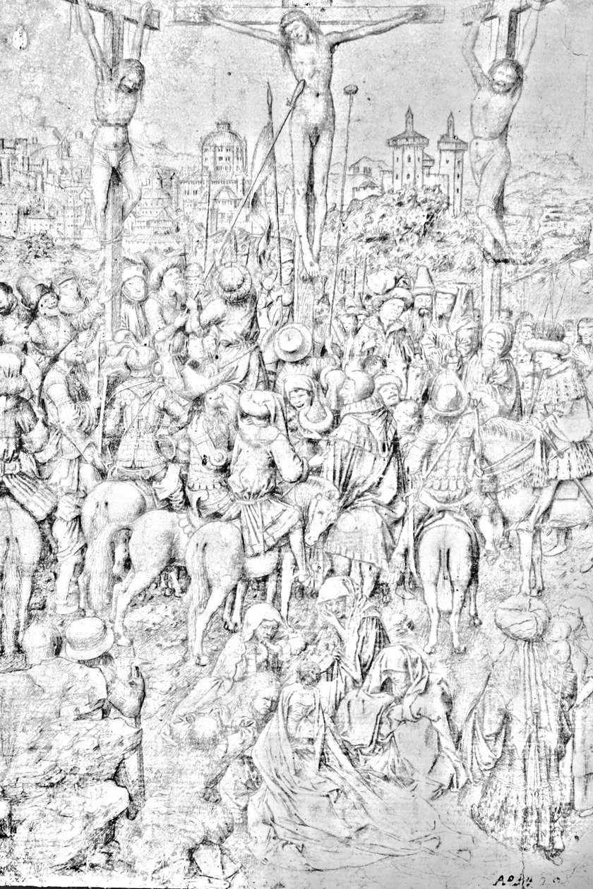 Crucifixion of Christ (drawing, ca. 1440) by Workshop of Jan van Eyck