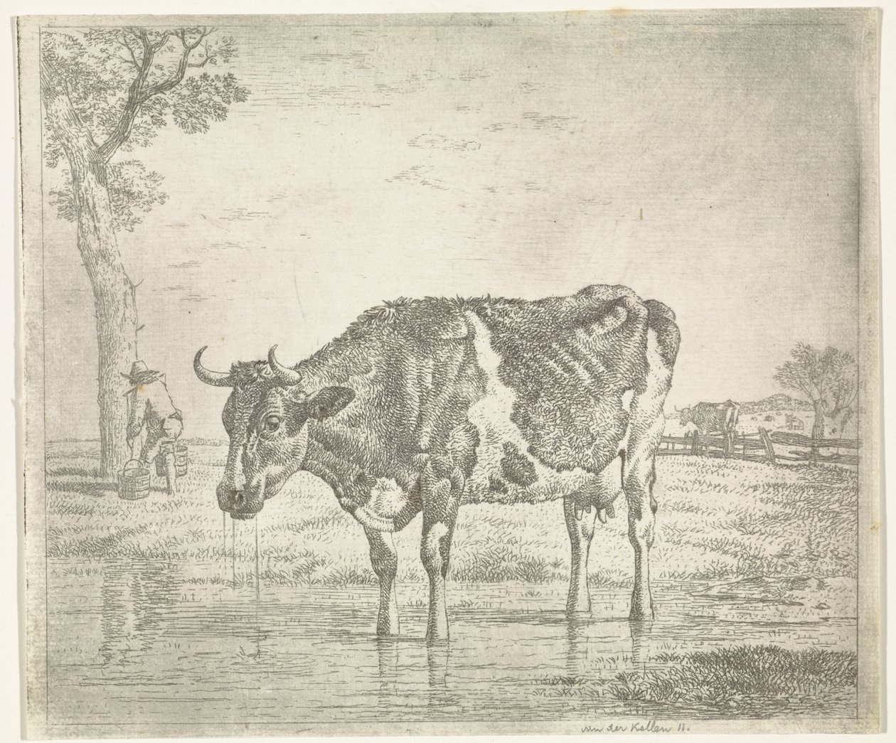 Drinking Cow by Wouter Johannes van Troostwijk