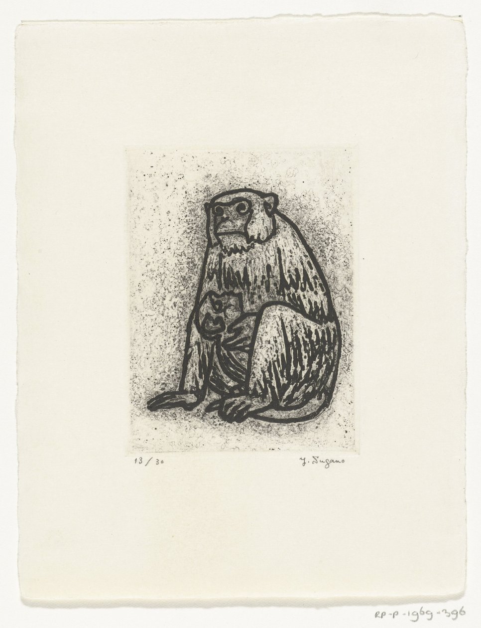 Monkey with Young by Yo Sugano (signed by artist)