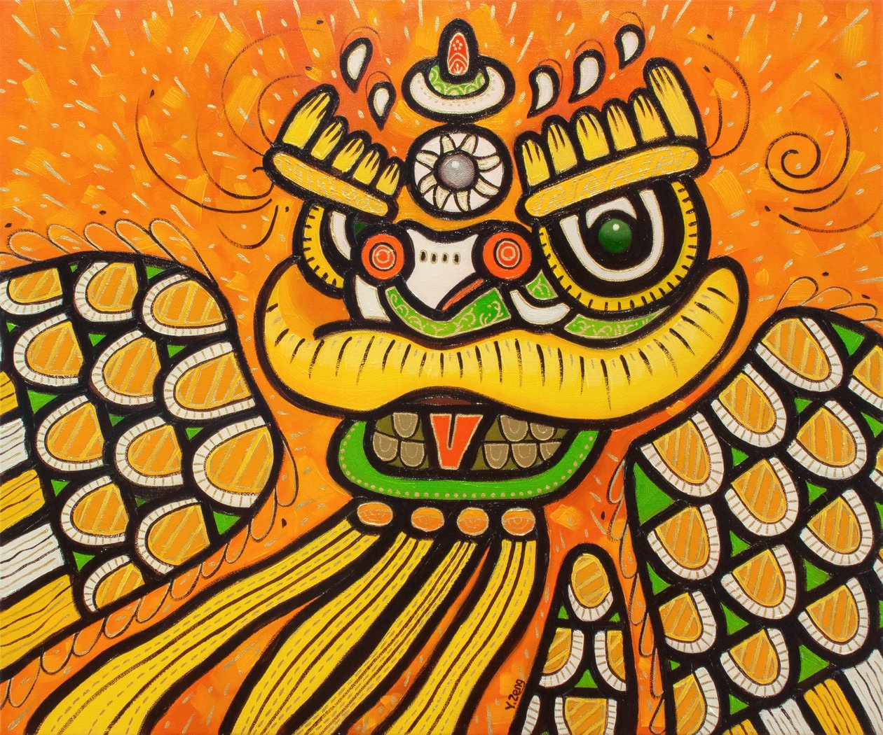 Lion Dance Yellow by Yue Zeng