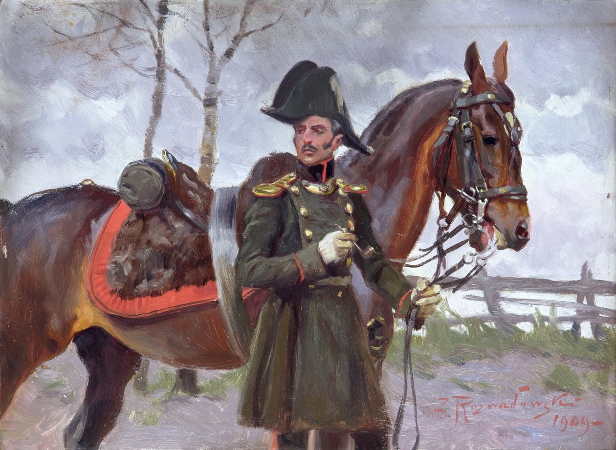 Napoleonic Soldier with a Horse by Zygmunt Rozwadowski