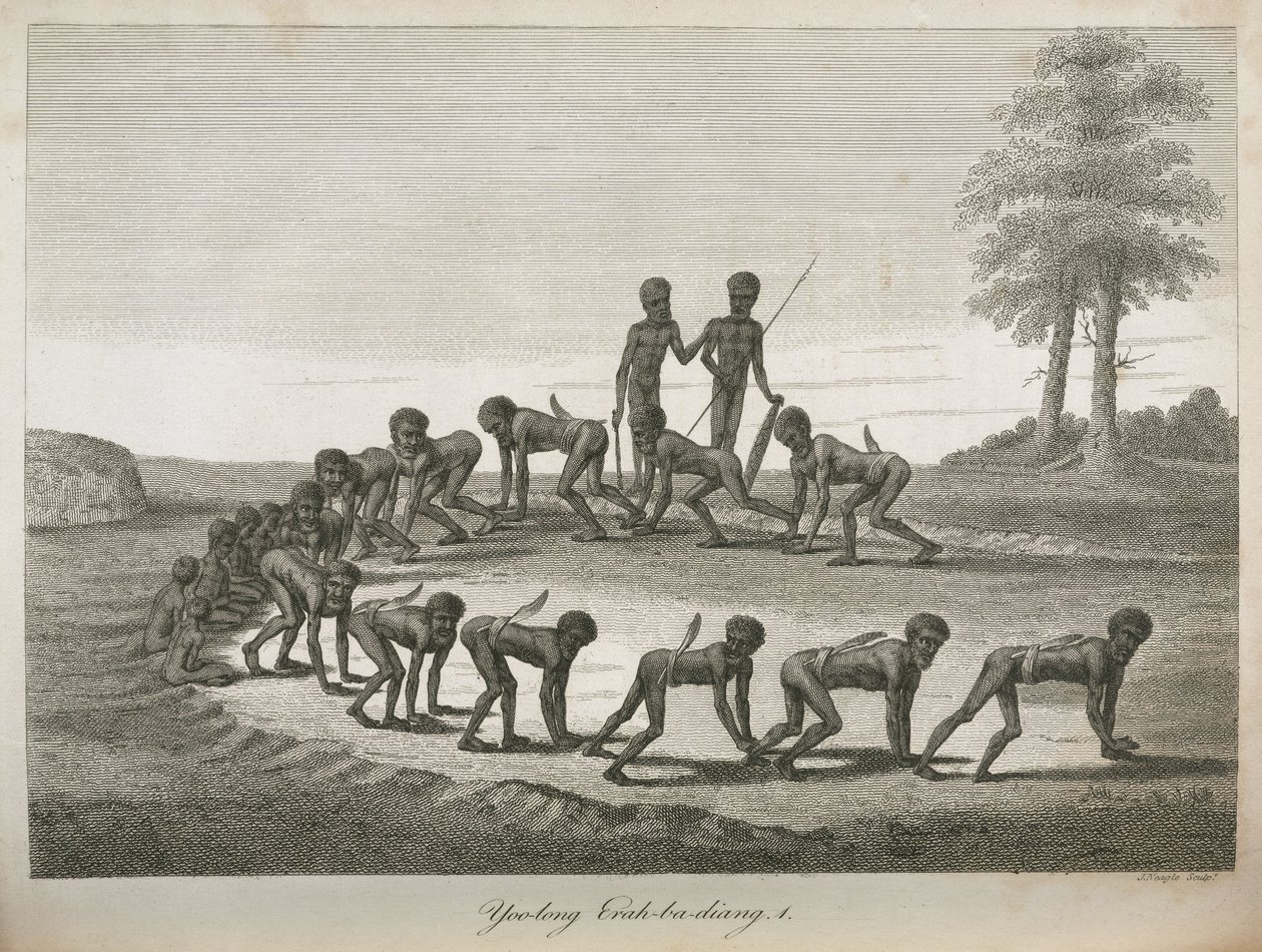 Aboriginal Men Imitating Dogs, Australia by Frederick (attr. to) Barnard