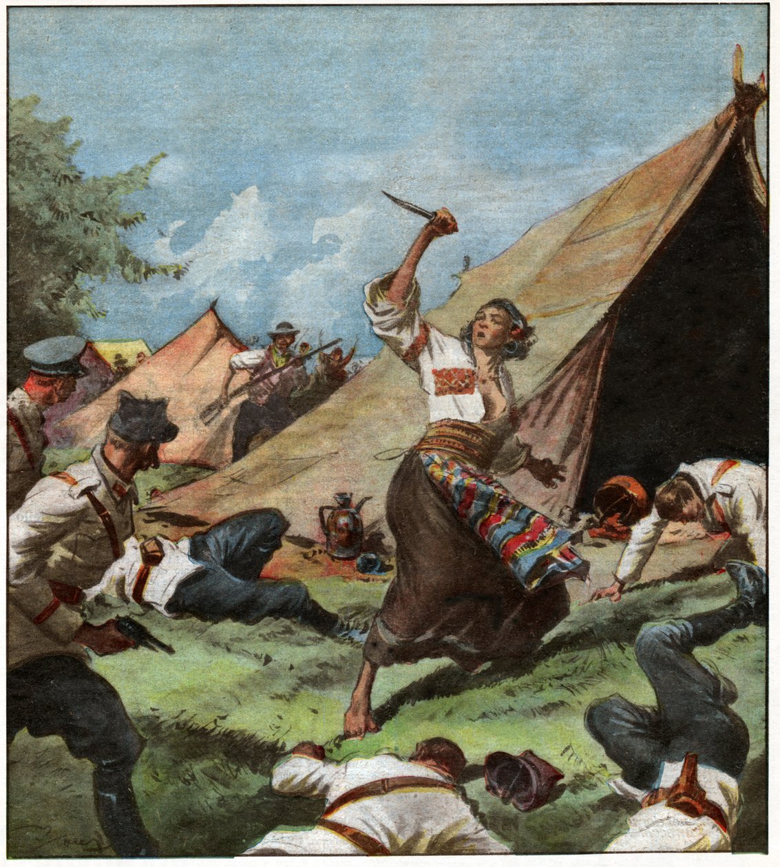 Arrestation of a gypsy queen by . .