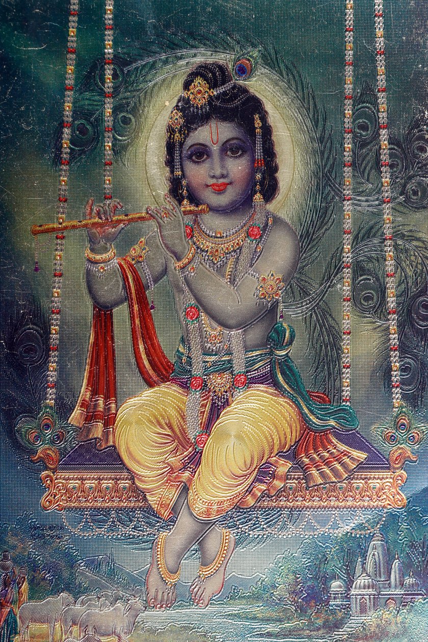 Lord Krishna with Flute. Hindu God by . .
