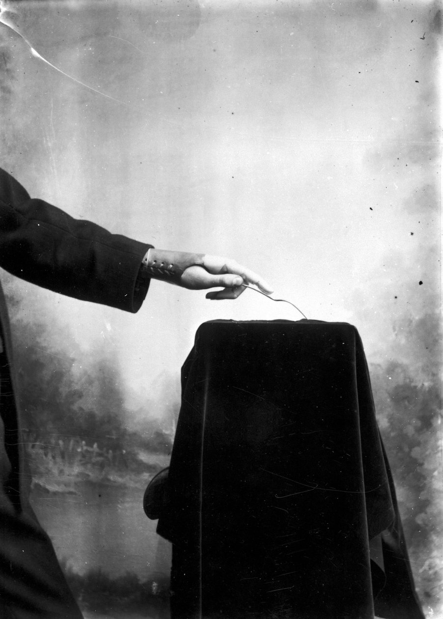 Man wearing a prosthetic hand by Frederick (attr. to) Barnard