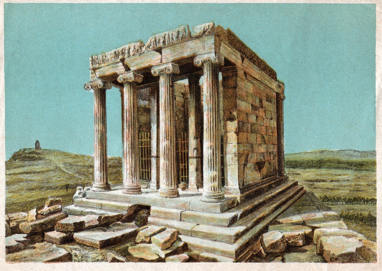 Temple of Athena Nike, circa 1910 (engraving) by . .