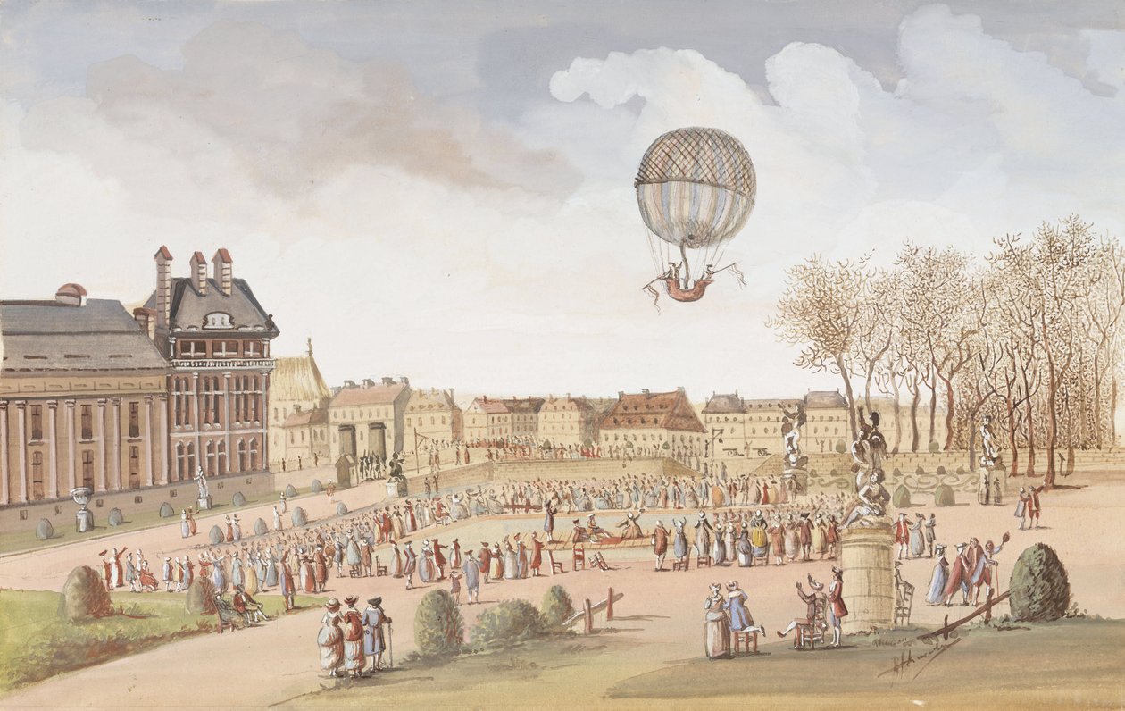 The First Ascent in a Hydrogen Balloon by Frederick (attr. to) Barnard