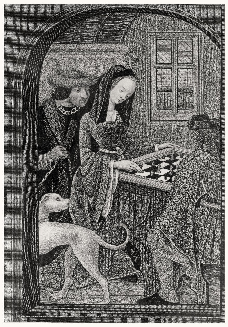 Playing Chess, Engraved by T. Fry by after English School