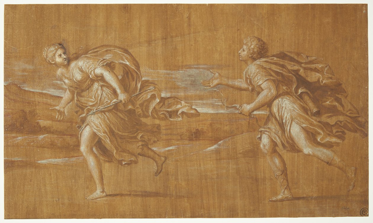Apollo Pursues Daphne by after Francesco Albani