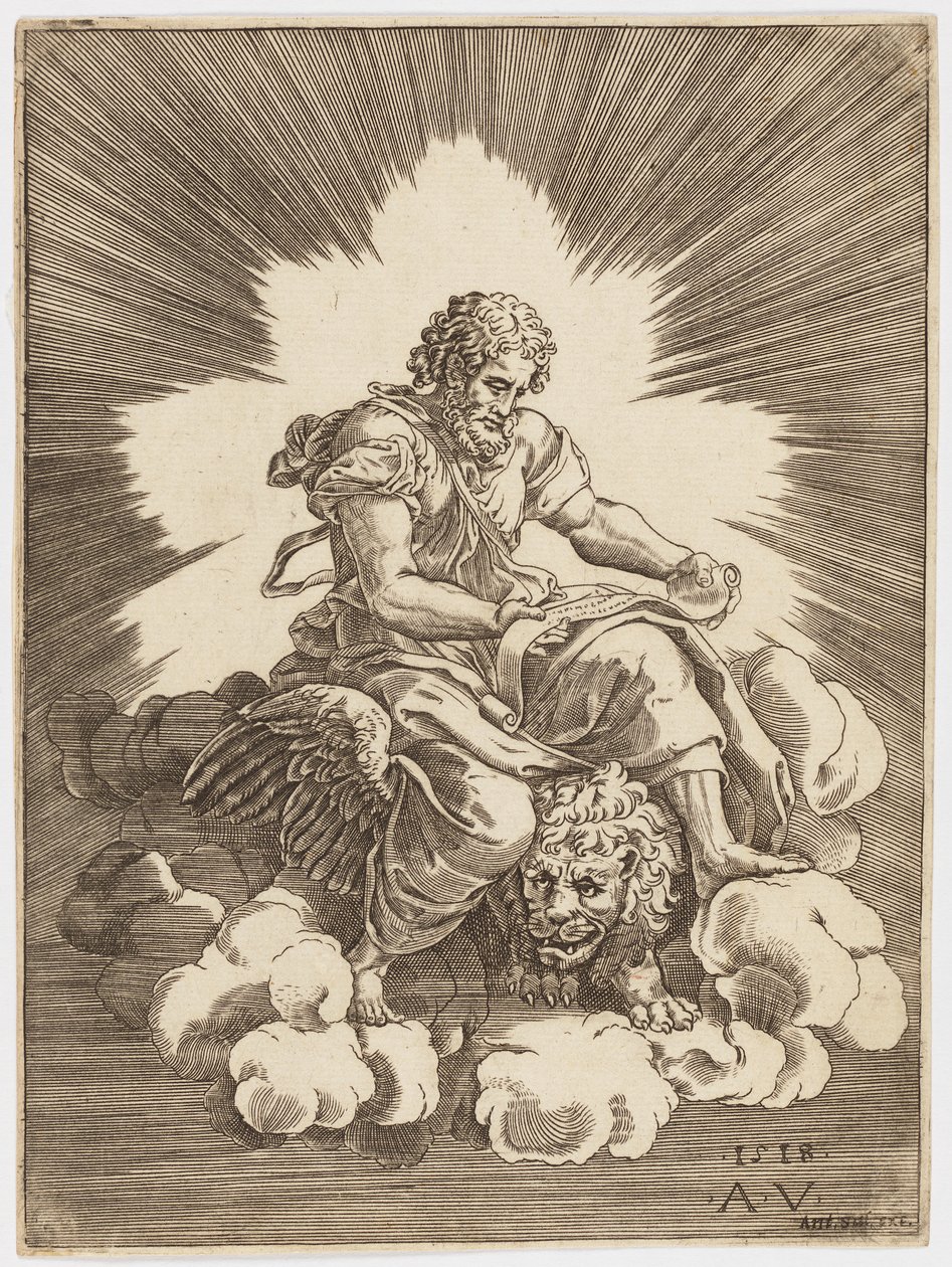 Saint Mark, Seated on a Lion by after Giulio Romano