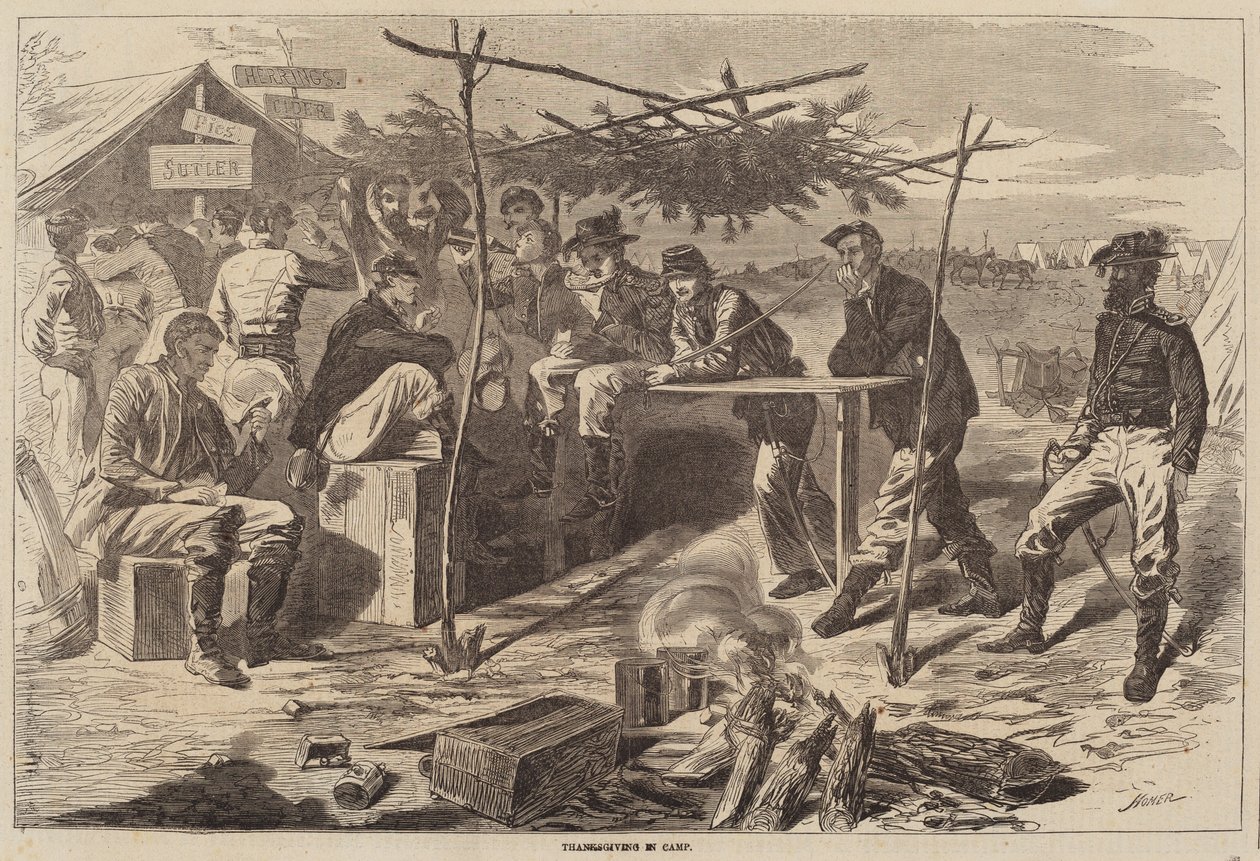 Thanksgiving in Camp by after Winslow Homer