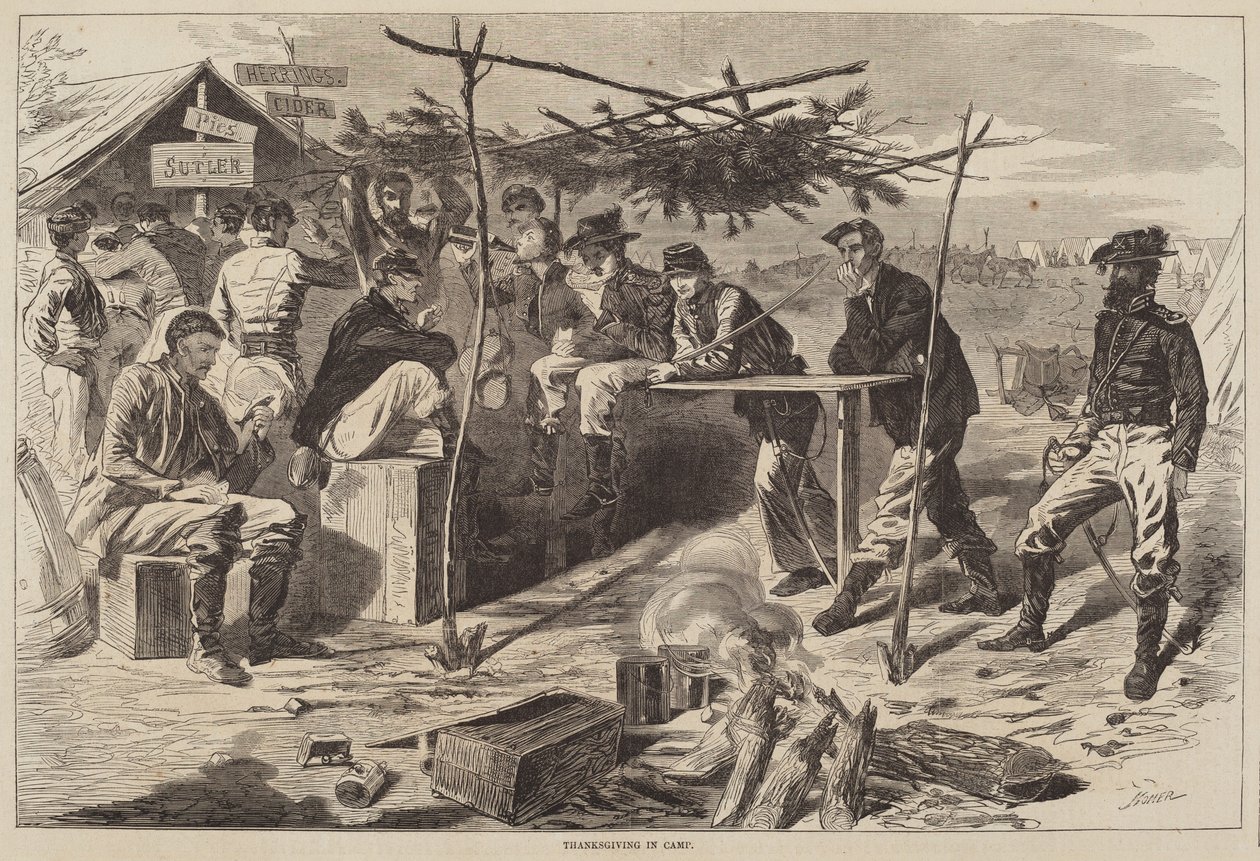 Thanksgiving in Camp by after Winslow Homer