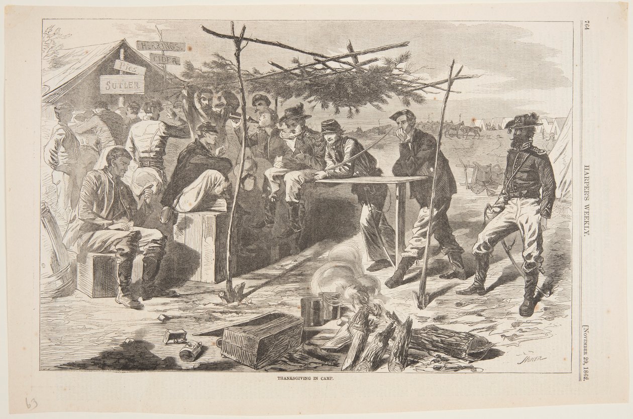 Thanksgiving in Camp by after Winslow Homer