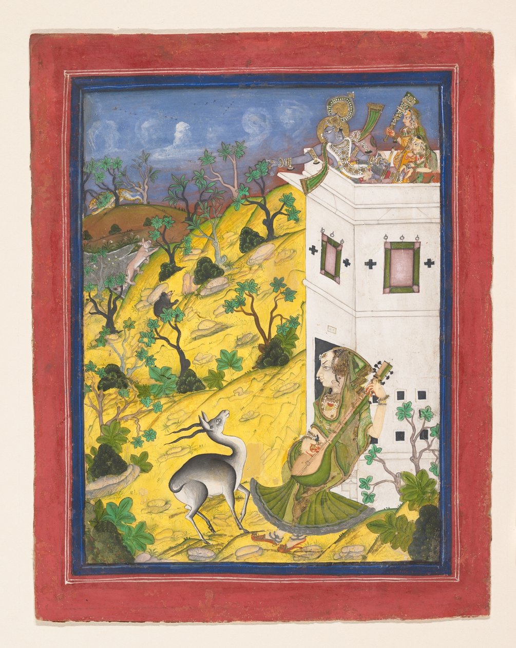 A Female Musician Charms an Antelope by anonymous 