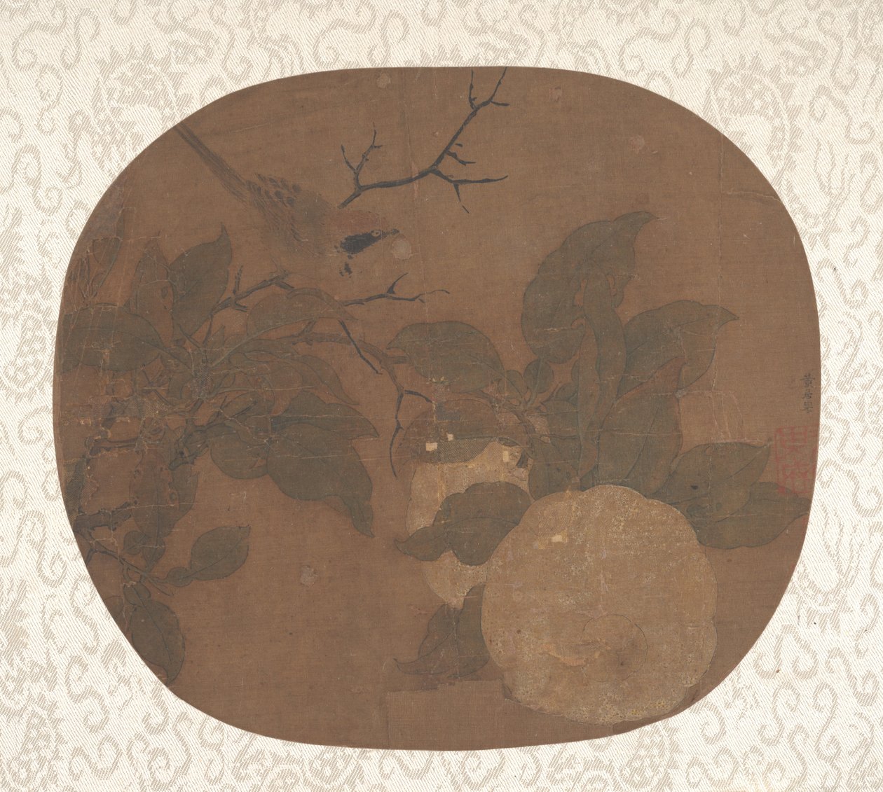 Bird on a Camellia Branch by anonymous 