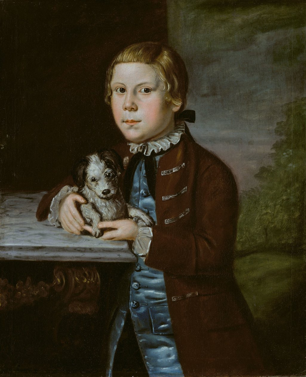 Boy of Hallett Family with Dog by anonymous 