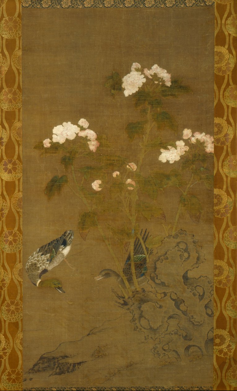 Peonies and Ducks by anonymous 