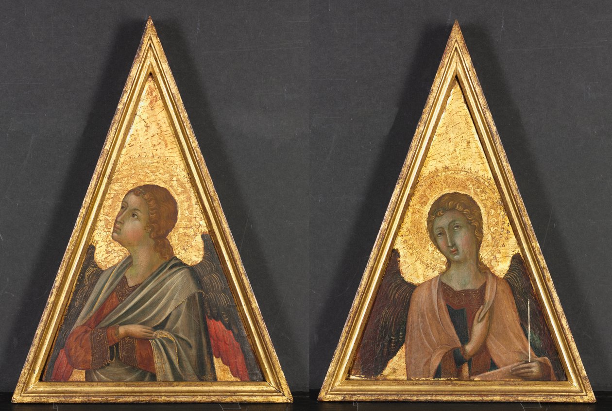 Pinnacle with Angel (pair) by circle of Niccolò di Segna