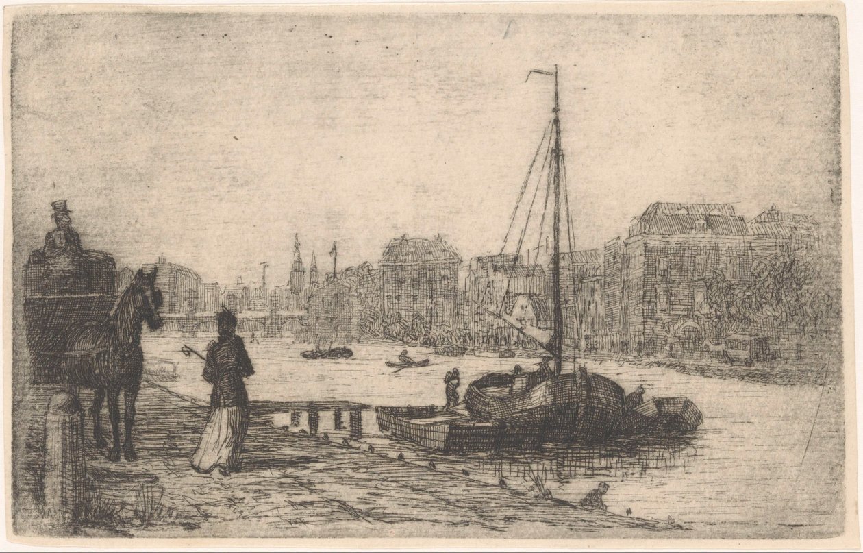 River in a City by de Groot (prentmaker)
