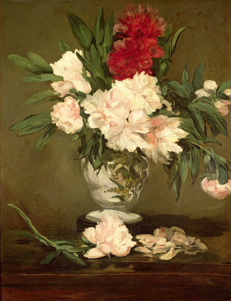 Vase of Peonies on a Small Pedestal, 1864 by Édouard Manet