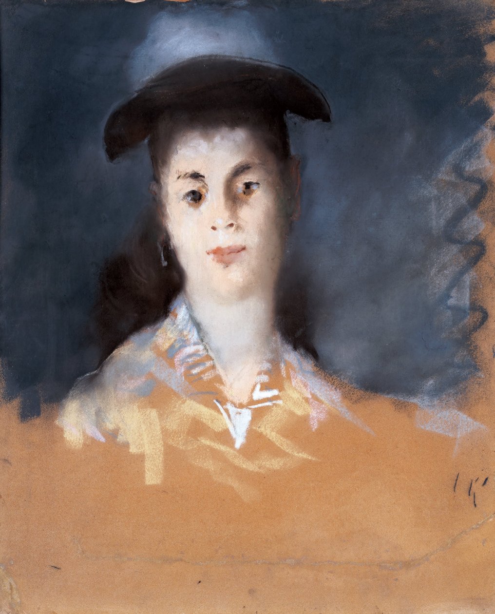 Woman Wearing a Hat with Silk Gauze by Édouard Manet