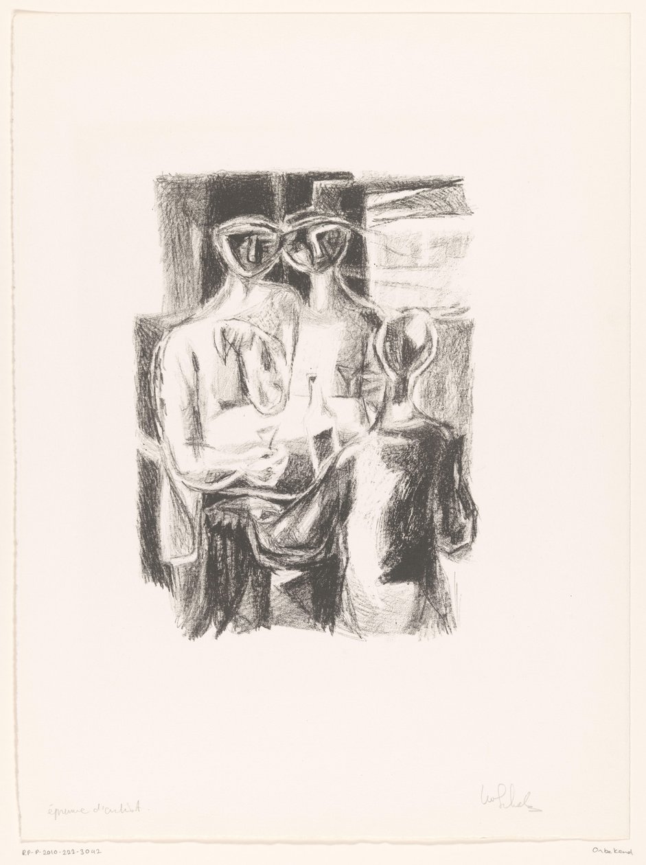 Couple at the Table by unknown (signed by artist)