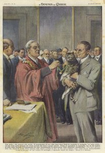 A cat honoured with a medal