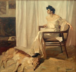 Lady with Greyhound