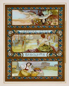 Poster advertising Lefevre-Utile biscuits