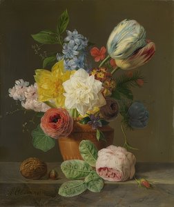 Still Life with Flowers and Nuts. Around 1830