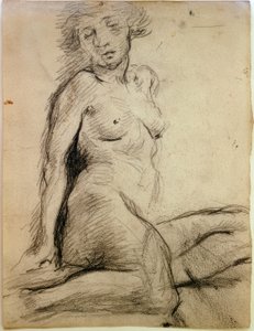 Seated Female Nude with Closed Eyes