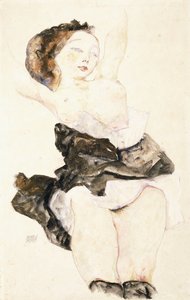 Lying Young Girl, Half Nude