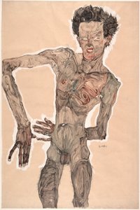 Nude Self-Portrait, Grimacing