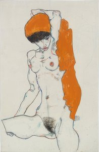 Standing Nude with Orange Cloth. 1914