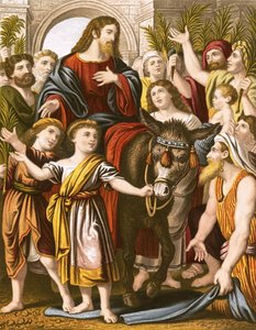 Christ riding into Jerusalem