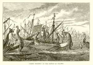 Greek Triremes at the Battle of Salamis