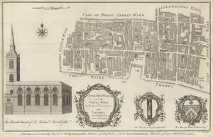 Map of Queenhithe and Vintry Wards, London