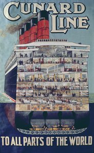 Poster advertising the Cunard Line