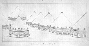 Reconstruction of Etruscan tombs at Tarquinia