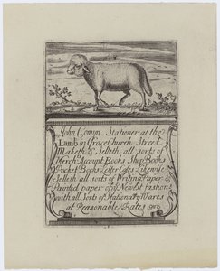 John Comyn Stationer, trade card