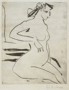 Pregnant Naked Woman, Sitting