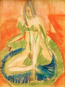 Seated Female Nude in Tub