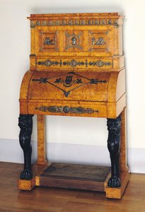 Cylinder front writing desk