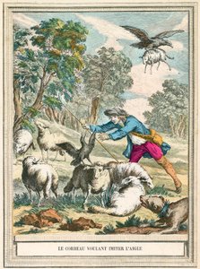The crow wanting to imitate the eagle