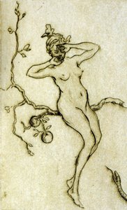 Nude woman waking up