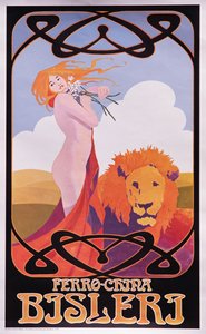Copy of a 1909 poster advertising Bisleri