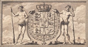 The Danish Coat of Arms with Wild Men as Shield Bearers
