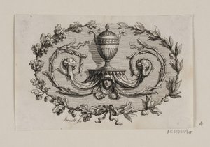 A Two-Handled Vase, Surrounded by Foliage
